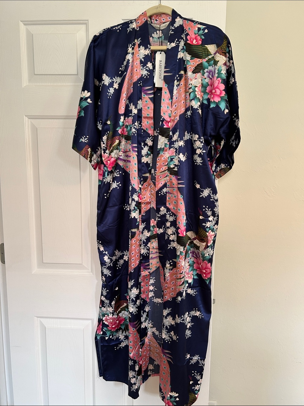 Navy Floral Kimono Robe